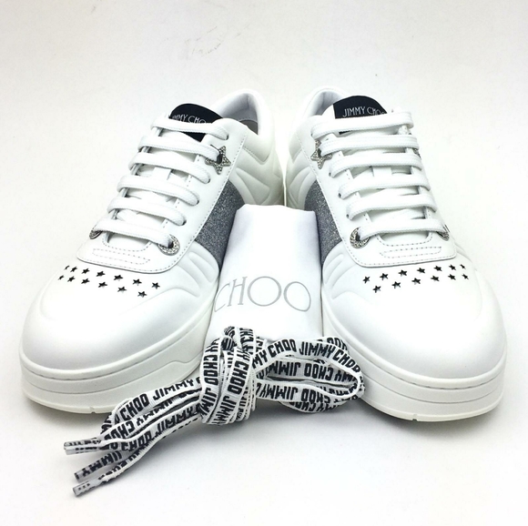 JIMMY CHOO Hawaii Lace-Up Sneaker sz 7 - Picture 2 of 15